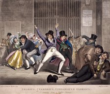 'Amorous, clamorous, uproarious and glorious, all coming from a public dinner', c1820.  Artist: Theodore Lane