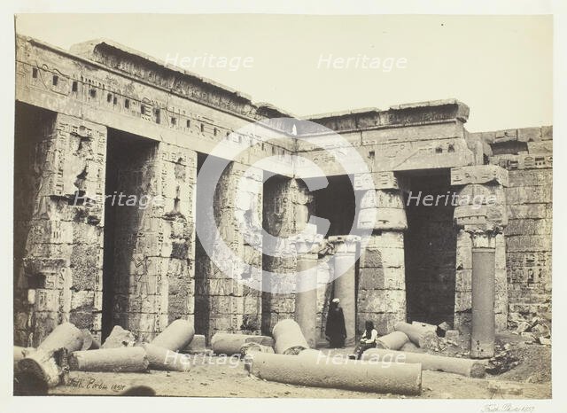 Interior Court of Medinet Habbo, Thebes, 1857. Creator: Francis Frith.