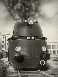 '119 Miles an Hour was attained on a trial run by this new German streamlined locomotive', 1935-36. Creator: Unknown.