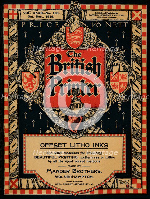 'The British Printer cover', 1919. Artist: William E Swain.