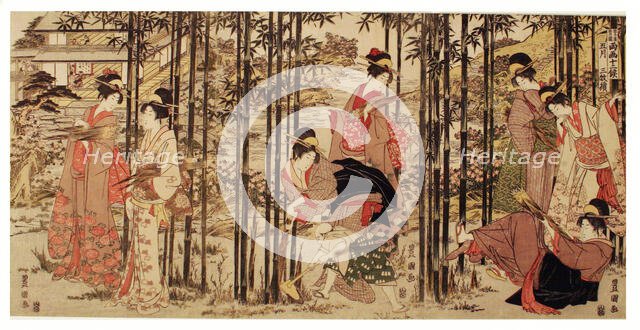 The Fifth Month, a Set of Three (Gogatsu sambukutsui), from the series "Twelve Months..., c. 1798. Creator: Utagawa Toyokuni I.