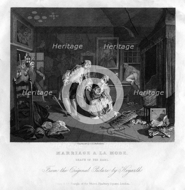 'Death of the Earl', plate V of 'Marriage a la mode', 1833. Artist: TE Nicholson