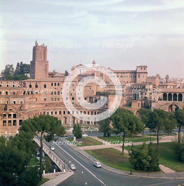 View of Trajan's market from the forum of Trajan. Artist: Apollodorus of Damascus
