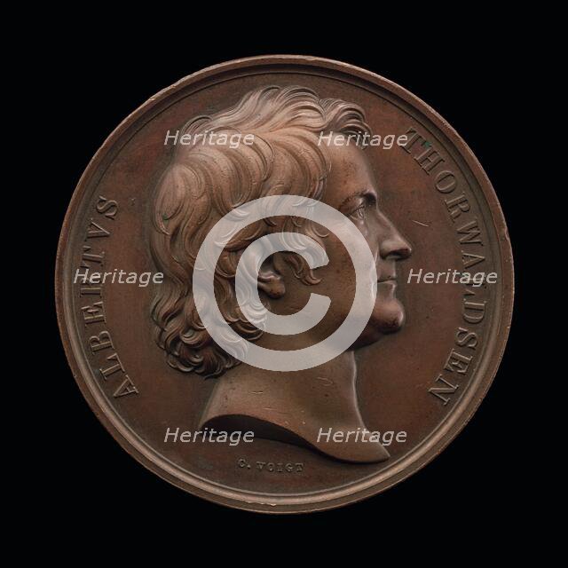 Bertel Thorvaldsen, 1770-1844, Sculptor [obverse], 1837. Creator: Karl Friedrich Voigt.