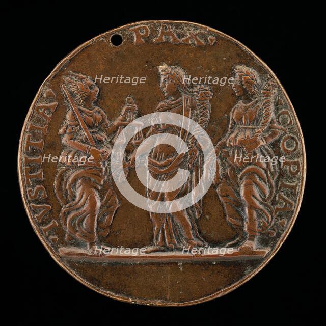 Justice, Peace, and Abundance [reverse], c. 1480/1486. Creator: Niccolo Fiorentino.