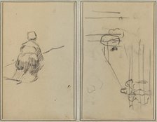 A Breton Woman Walking; Sketch with Stairs [verso], 1884-1888. Creator: Paul Gauguin.