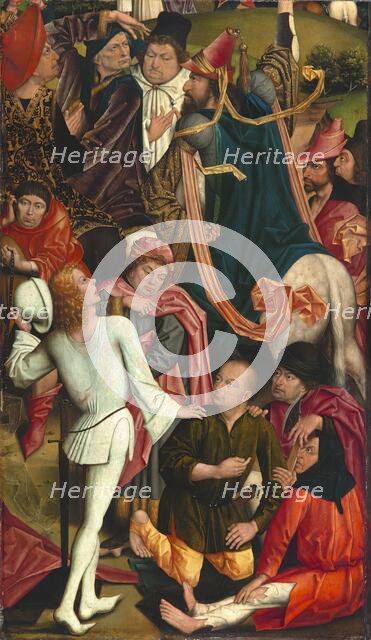 Knights and Soldiers playing Dice for Christ's Robe, 1477. Creator: Derick Baegert.