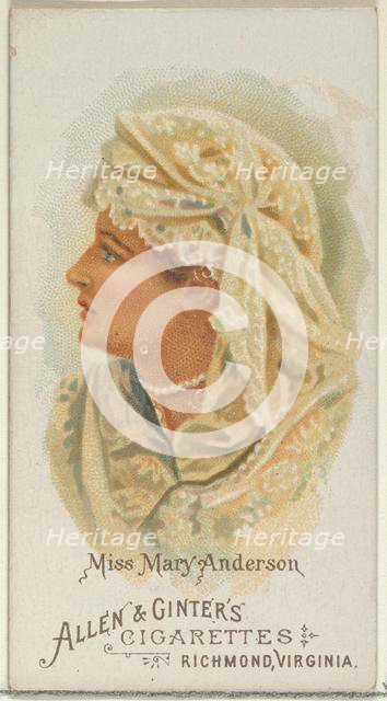 Miss Mary Anderson, from World's Beauties, Series 1 (N26) for Allen & Ginter Cigarettes, 1888., 1888 Creator: Allen & Ginter.