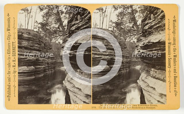 Up the Channel at Steamboat Rock from a Steamer, 1870/1908. Creator: Henry Hamilton Bennett.