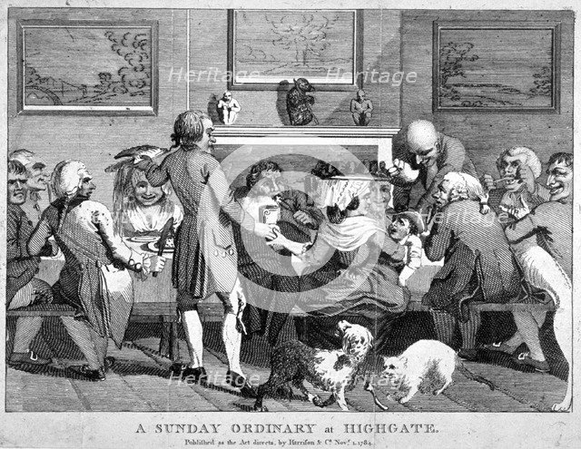 'A Sunday ordinary at Highgate', 1784. Artist: Anon