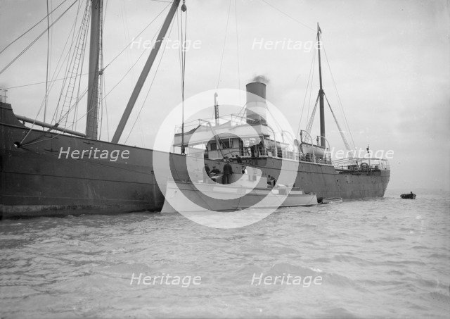 'Sabin' being shipped, 1912. Creator: Kirk & Sons of Cowes.