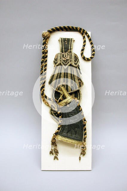 Belt Carrier with Powder Flask and Pouch for Chargers, German, Saxony, early 17th century. Creator: Unknown.