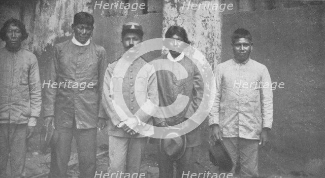 'Tymbiras Indians of the State of Maranhao. Lt. Pedro Dantas and his Interpreters', 1914. Artist: Unknown.