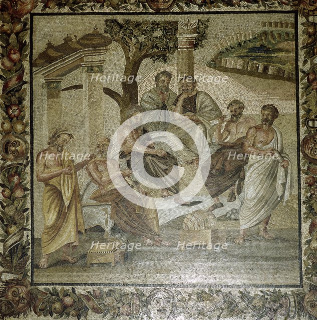 Roman mosaic of Plato and his school of philosophers, Pompeii, Italy. Artist: Unknown