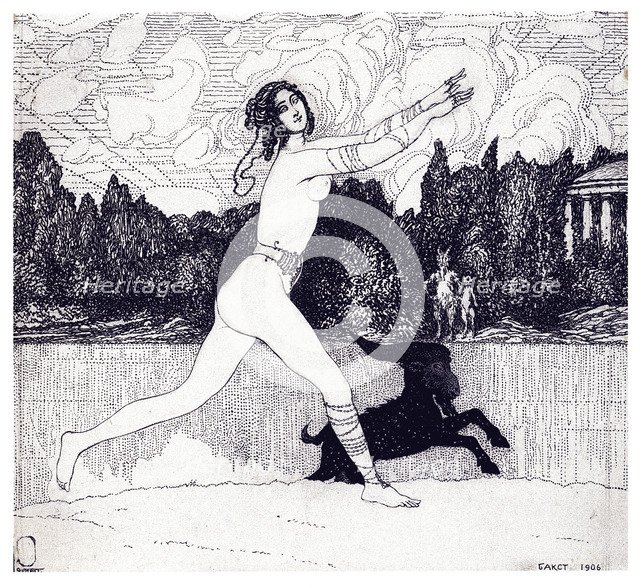 Ancient Vision (magazine Zolotoe Runo 1906 no. 4), 1906. Artist: Bakst, Léon (1866-1924)