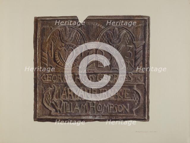 Pennsylvania German Fireback, c. 1939. Creator: Edward L Loper.