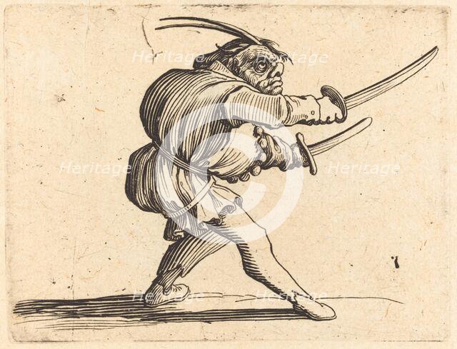 Duellist with Two Sabers, c. 1622. Creator: Jacques Callot.
