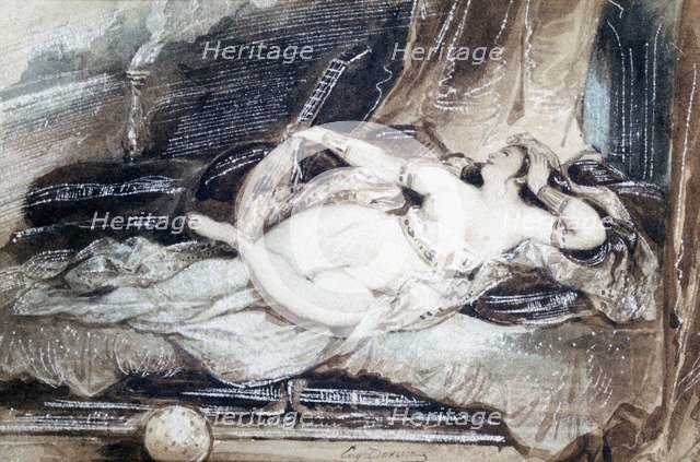 'Odalisque Couchee', c1815-1865. Artist: Eugene Deveria