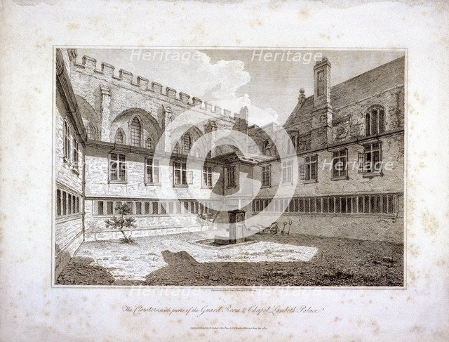 Lambeth Palace, London, 1805. Artist: Robert Cabbel Roffe