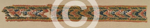 Panel from a Large Curtain, Overlapping Leaves, 300s-400s. Creator: Unknown.