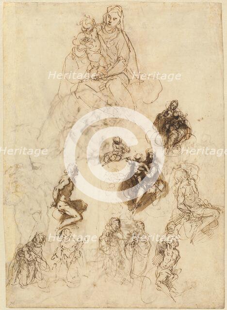 Studies of the Virgin and Child with Saints, c. 1611. Creator: Jacopo Palma.