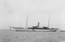 Steam yacht at anchor. Creator: Kirk & Sons of Cowes.