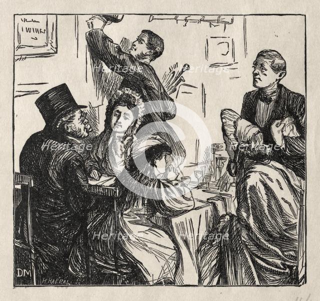 Refreshment - At the Great Exhibition, 1862. Creator: George Louis Palmella Busson Du Maurier (British, 1834-1896).