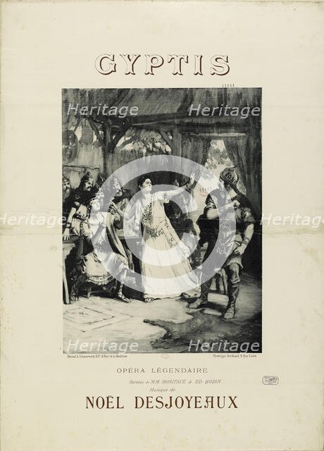 Poster for the Opera "Gyptis" by Noël Desjoyeux, 1891. Creator: Bridgman, Frederick Arthur (1847-1928).
