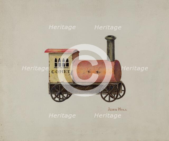 Toy Locomotive, c. 1941. Creator: John Hall.