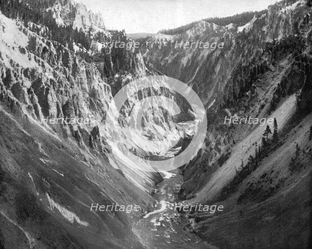 The Grand Canyon, Yellowstone National Park, USA, 1893.Artist: John L Stoddard