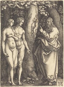 God Forbids to Eat from the Tree, 1540. Creator: Heinrich Aldegrever.