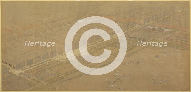 Plate 114 from The Plan of Chicago, 1909: Chicago. Proposed Boulevard and Parkway on Michigan... Creator: Daniel Burnham.