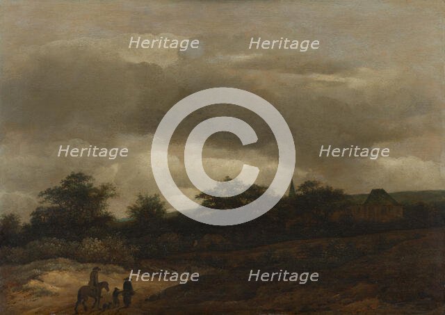 Dune Landscape with Road and Church, c1630-1680. Creator: Guillaume du Bois.