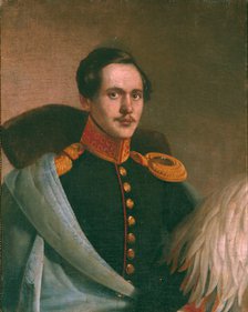 Portrait of the poet Mikhail Lermontov (1814-1841), 1834. Artist: Budkin, Philipp Osipovich (1806-1850)