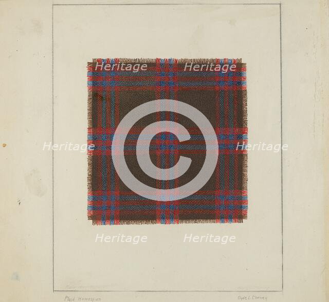 Plaid Homespun, 1935/1942. Creator: Clyde L. Cheney.