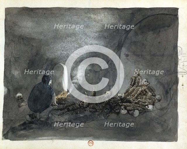 Woman in tomb at Thebes. Artist: Wilkinson