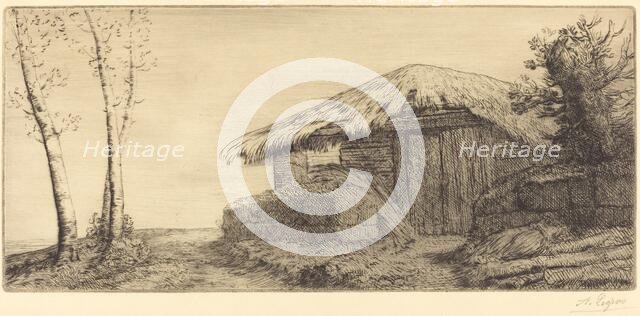 Shepherd's Hut on a Hillside (Bergerie sur le coteau). Creator: Alphonse Legros.