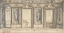 Design for a Painted Wall Decoration for Palazzo Massimo all'Aracoeli (Rome), 1683. Creator: Basilio Briccio.