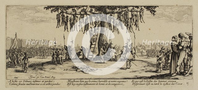 The Miseries of War, No. 11. The Hanging, 1633. Artist: Callot, Jacques (1592-1635)