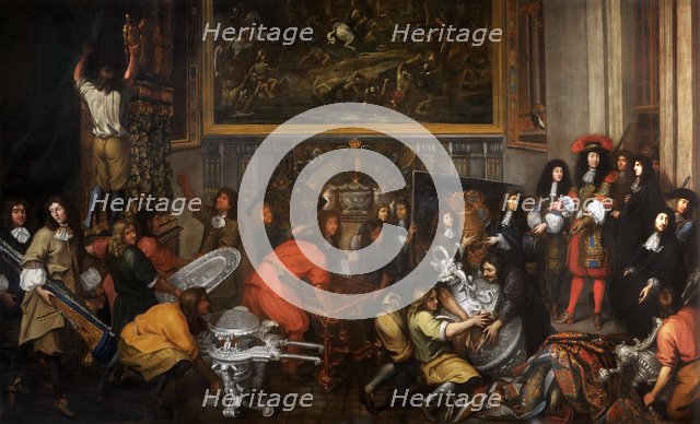 Louis XIV visits the Manufacture des Gobelins on October 15, 1667. Artist: Renard de Saint-André, Simon (1614-1677)