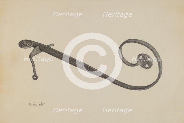 Garden Gate Latch, c. 1940. Creator: Maurice Van Felix.