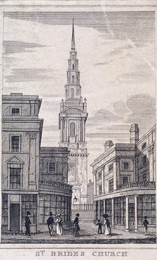 St Bride, London, c1830. Artist: Anon