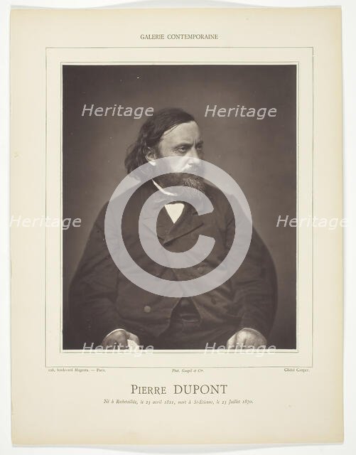 Pierre Dupont, c. 1876. Creator: Etienne Carjat.