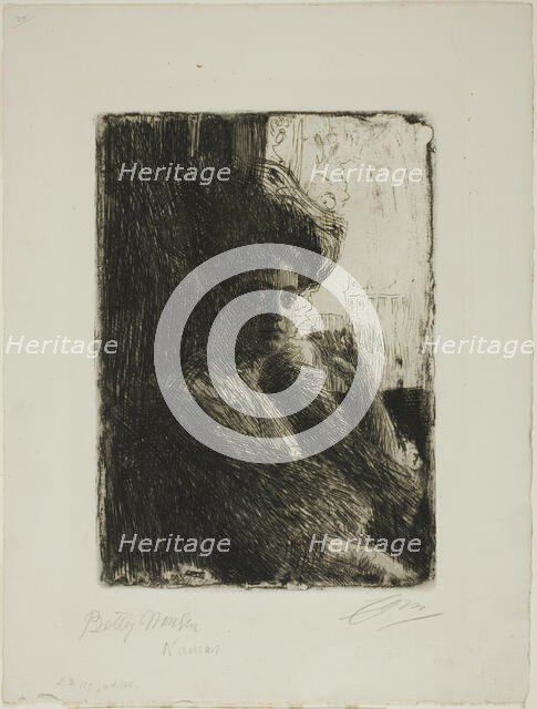 Betty Nansen, 1905. Creator: Anders Leonard Zorn.