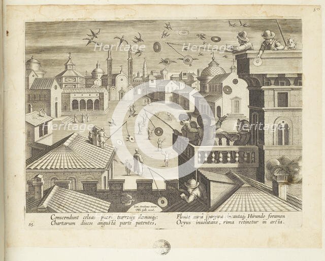 Venationes ferarum, avium, piscium (Hunts of wild animals, birds and fish). Plate 85, 1596. Creator: Hans Collaert the Younger.