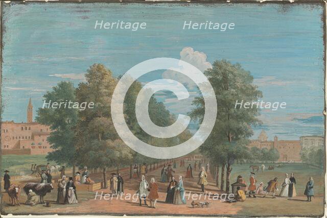 The Mall from Saint James' Park, 1720s?. Creator: Marco Ricci.