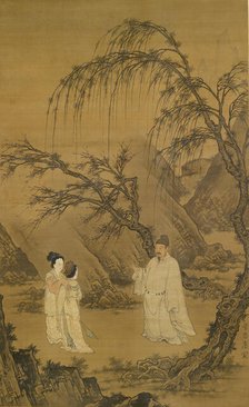 Wang Xianzhi [Wang Hsien-Chih] and Two Wives Among Willows and Rocks, 1500-1525. Creator: Du Jin.