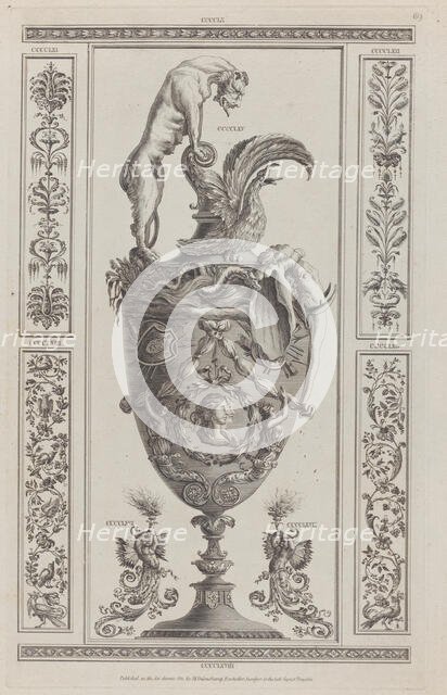 Vases and Ornament, nos. CCCCLX-CCCCLXVIII ("Designs for Various Ornaments," pl. 69), 1801. Creator: After Michelangelo Pergolesi.