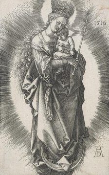 The Virgin on the crescent with a sceptre and a starry crown, 1516. Creator: Albrecht Durer.