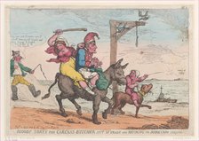 Bloody Boney the Carcass Butcher Left of Trade and Retiring to Scarecrow Island,..., April 12, 1814. Creator: Thomas Rowlandson.